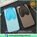 Cell phone accessories pretty movable bunny rabbit ear flip 3d creative design soft tpu case for iphone 4s back cover